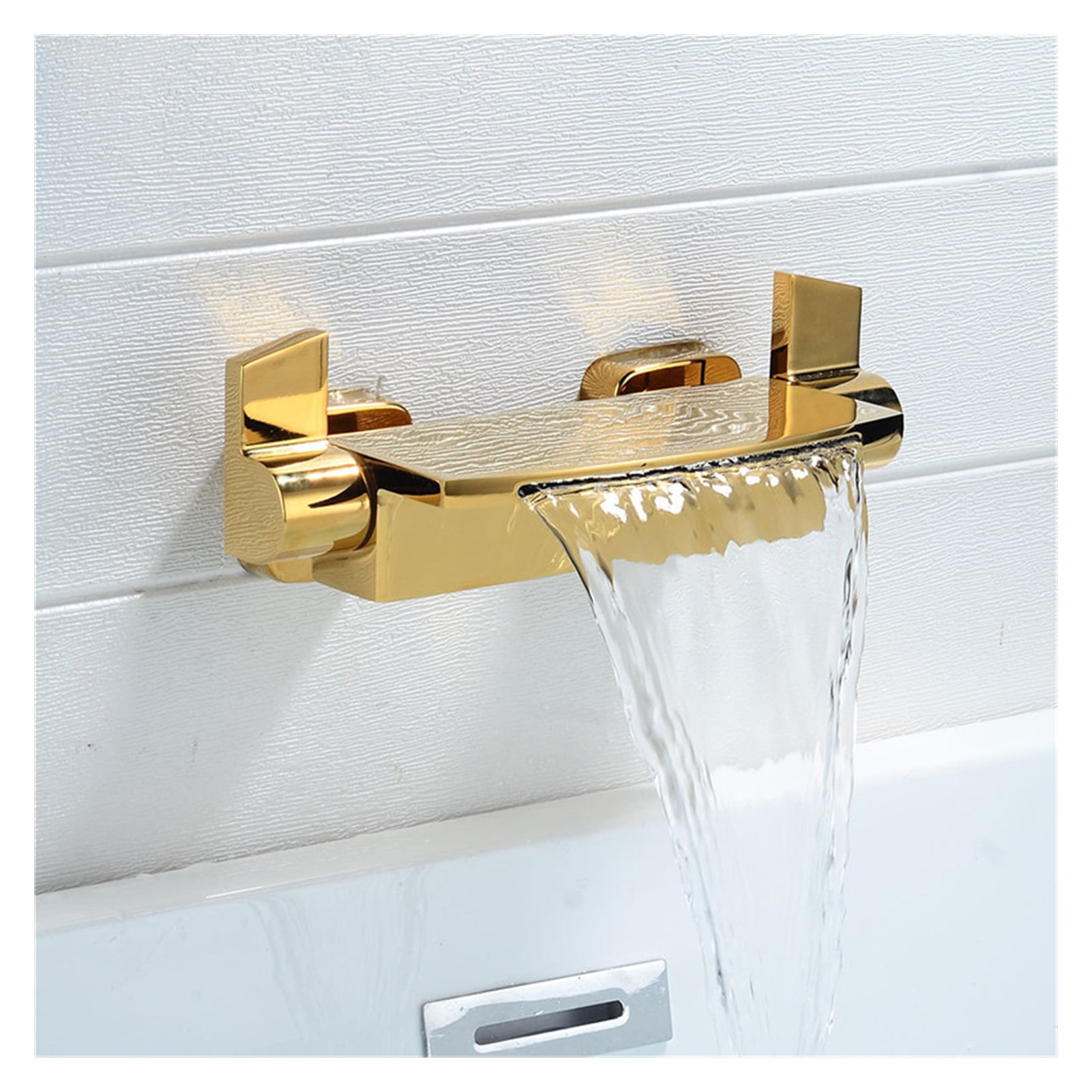 Rose Gold Bathtub Shower Faucet Set Brass Bathtub Faucet Hot &amp; Cold Taps Mixer With Handheld Waterfall Bathtub Tap Black
