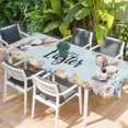 thumbnail image 2 of Happy Easter Table Cloths for 8 Foot Rectangle Tables, Spring Grey Bunny Colorful Eggs Flower Blue Patio Waterproof Elastic Fitted Tablecloths, Washable Rectangular Table Cover for Camping, 2 of 8