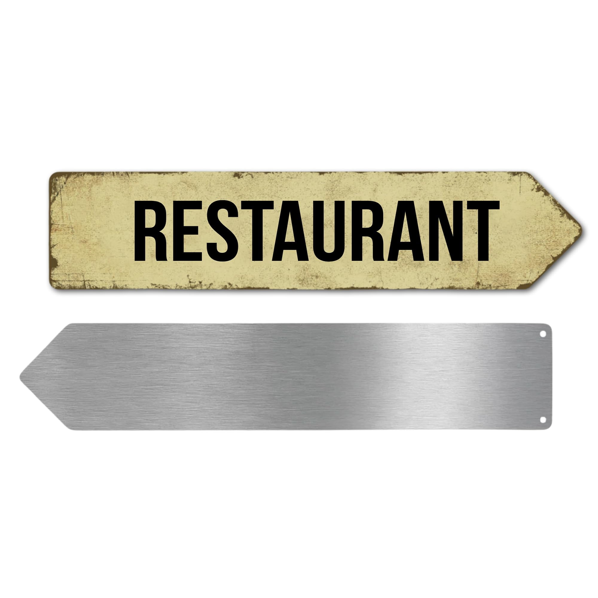 Restaurant Metal Sign by DC | Arrow Metal Directional Signage for Indoor & Outdoor | 3x12 Rust-Free Aluminum Sign | Hotel Signage UV Protected Road RIGHT Arrow Sign | Made in USA