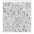 thumbnail image 3 of Ambesonne Cartoon Shower Curtain, Astro Scketch Planets, 69"Wx75"L, White and Black, 3 of 3