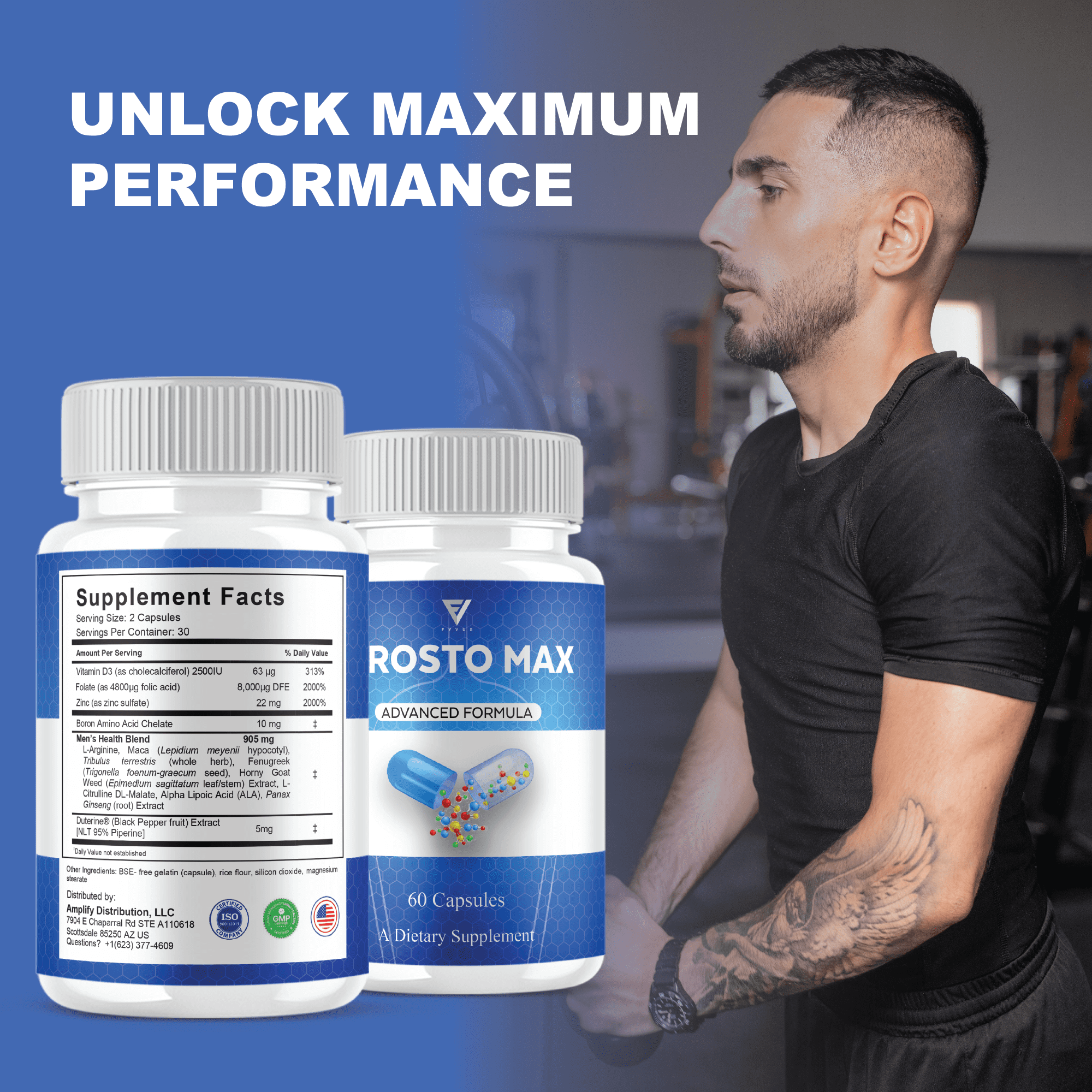 (3 Pack) Prosto Max Prostate Capsules, ProstoMax Overall Health Advanced Formula (180 Capsules)
