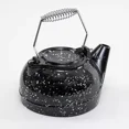 thumbnail image 2 of TK-02BWS 3 qt Enameled Porcelain Steamer Kettle - Black with White Spec, 2 of 4