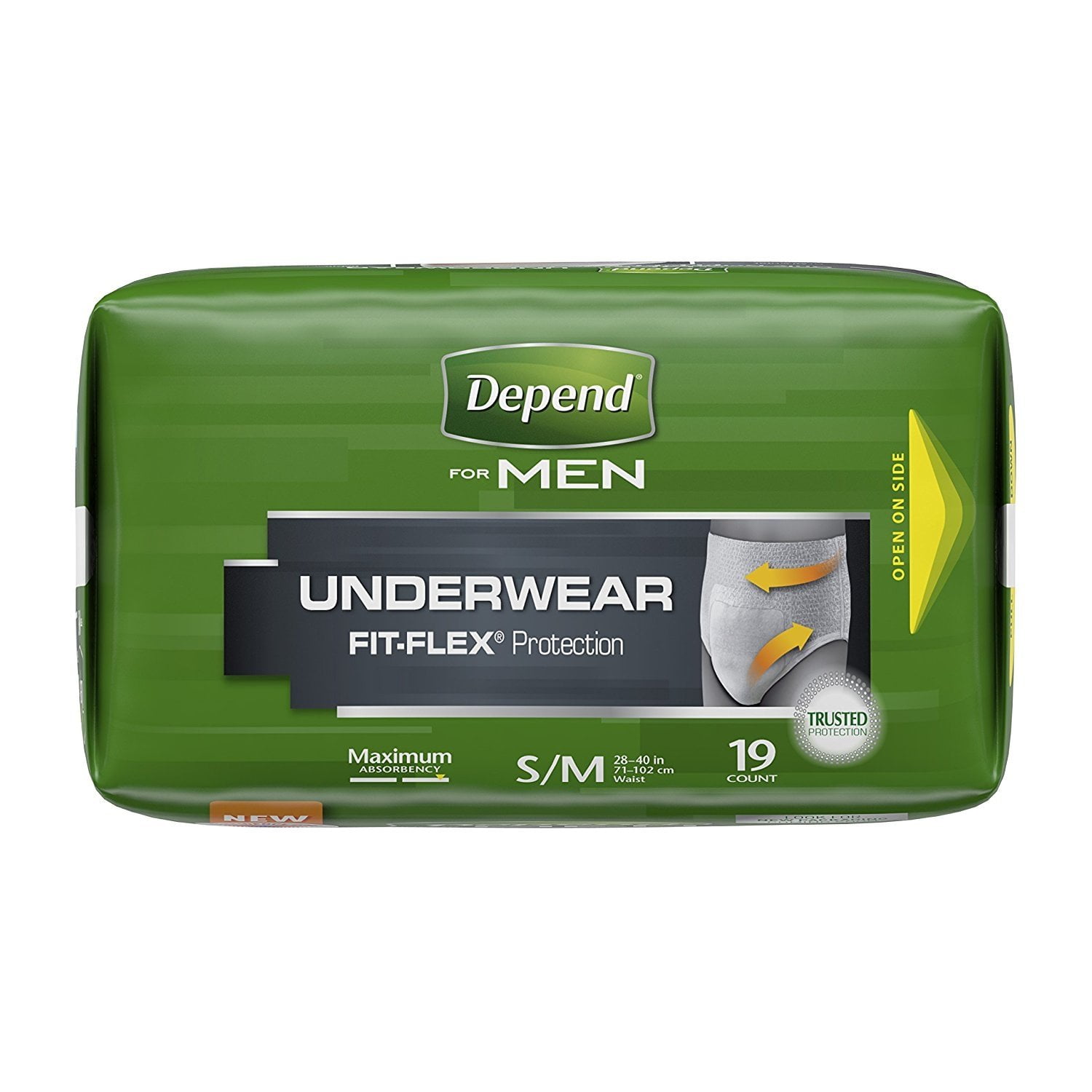 Depend Men Maximum Absorbency Underwear, Small/Medium 19 ea (Pack of 4)