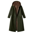 thumbnail image 6 of Hjlmsx Long Hoodies For Women Zip Up Fuzzy Fleece Lined Sweatshirts Jackets Casual Winter Warm Coats with Pockets Green M, 6 of 8