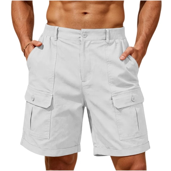 Men's Quick Dry Cargo Pants - Lightweight Tactical Work Trousers with Multiple Pockets, Elastic Waist Casual Hiking Pants