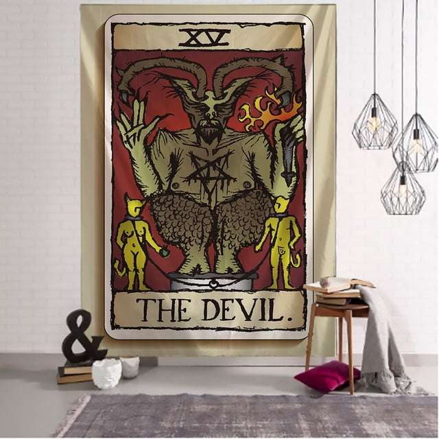 Tapiz de Tarot de brujería India, adivinación mística, colgante de pared, Tapiz psicodélico, tapices de brujería, decoración de habitación, manta de pared Fivean unisex
