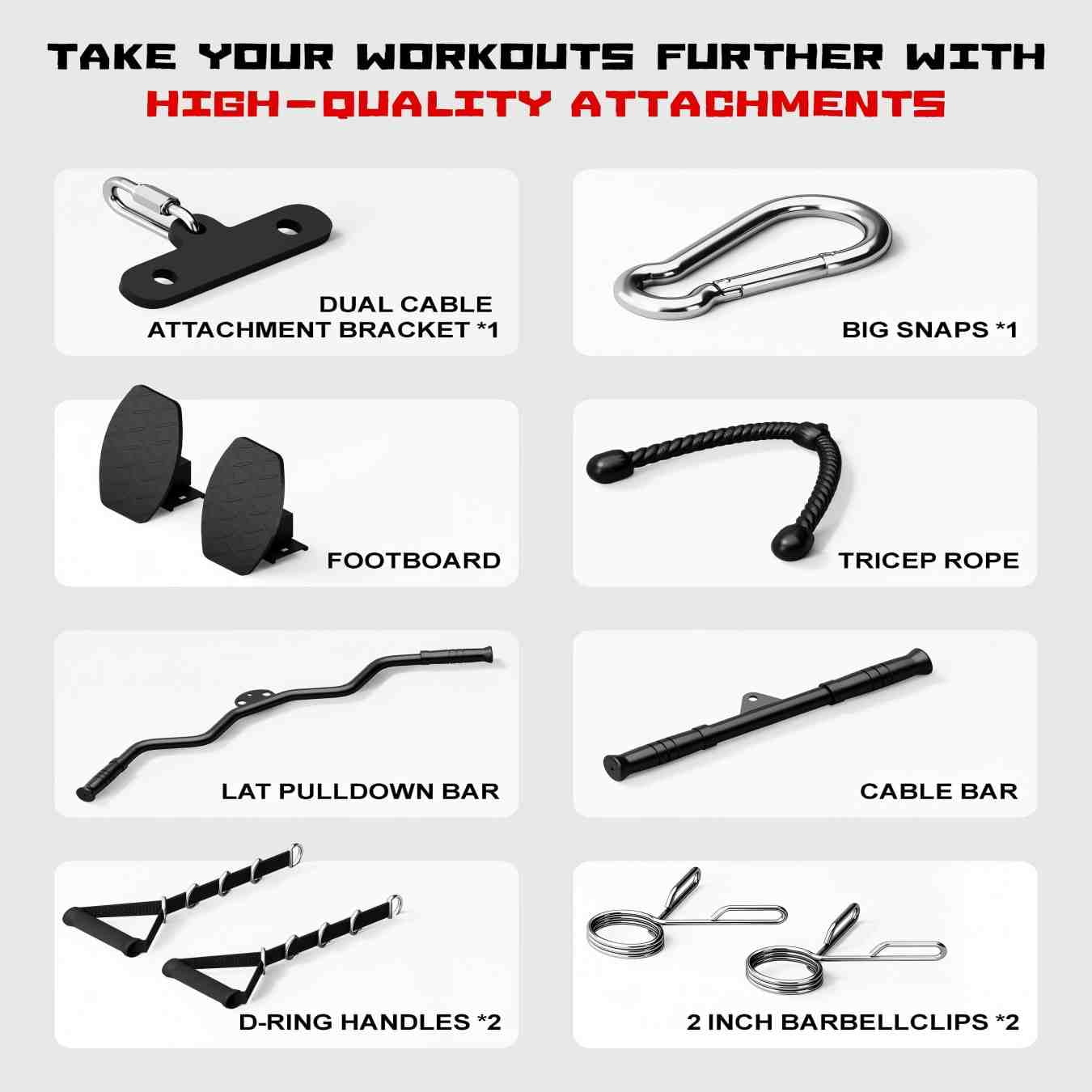 Cable Crossover Machine, Lat Pulldown Cable Training for Home Gym Station, Wall Mounted Pulley Tower functional trainer with Adjustable 18 Positions Dual Pulley System