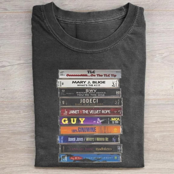 Vintage 90s R&B Cassette Tape T-shirt, Music Shirt for Fans