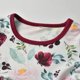thumbnail image 4 of Conjunto De 3 Piezas De Ropa Para Bebé, Camisa Floral Con Volantes, Pantalones, Diadema (Rojo Vino, 6-9 Meses), 4 of 5