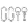 thumbnail image 1 of M10 Fine Thread Lamp Female Loop Holder with M12 Adapter Chain Quick Link, 44 lbs Load Silver Tone Pack of 2, 1 of 7
