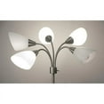 thumbnail image 3 of 5-Light Multi-White Shade Floor Lamp Adjustable Gooseneck Arms Silver-, 3 of 4