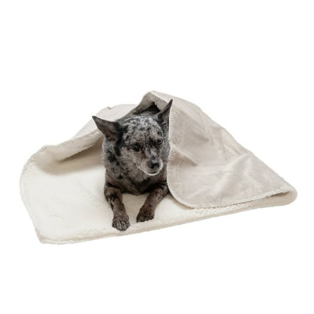 UPC: 0842229114706 | FurHaven Pet Throw Blanket | Waterproof Snuggly & Warm Faux Lambswool & Terry Pet Throw Blanket  Dove  Medium