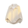 thumbnail image 1 of Blusa y camisa de manga larga con cuello vuelto para hombre, informal, de color liso, con cremallera, cuello redondo, estilo deportivo, blusa de poliéster de manga larga para hombre, 1 of 3