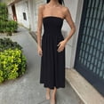 thumbnail image 4 of Oplxuo Women 2025 Summer Elegant Strapless Maxi Dress Tube Top Dress A Line Flowy Long Wedding Party Cocktail Dresses, 4 of 7