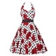 thumbnail image 2 of Gibobby Vestido Casual para Mujer Vestido vintage de los años 50 para mujer de verano Brocado Cuello colgante Estampado con cordones Cintura remetida(G,XL), 2 of 3