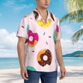 thumbnail image 5 of Bixox Men's Hawaiian Shirts Men's Donut Print Short-Sleeve Shirt-Large, 5 of 8