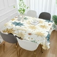 thumbnail image 5 of Snowflakes Rectangle Tablecloth Waterproof Polyester Table Clothative Stain Resistant & Wrinkle Resistant Washable Table Cover for Dining Table/Party/Camping 60x90 Inch Decor Gift, 5 of 7