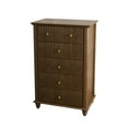 thumbnail image 5 of S-HOME Fluted 5 Drawer Dresser, 45 Inch Tall Walnut Chest of Drawers with Metal Handles for Stylish Bedroom Storage, 5 of 10