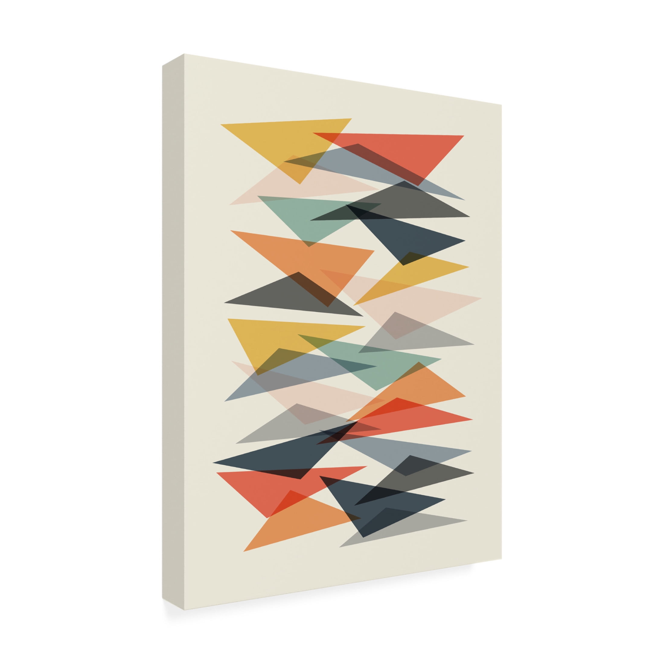 Canvas Wall Art - Tom Quartermaine 'Colorful Geometric Portrait on Cream' Wall Art for Living Room, Bedroom, or Office Décor by Trademark Fine Art - 24 x 32 Inches