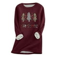 thumbnail image 2 of Chandails en Molleton Femmes Tendance Mode Féminine Noël Imprimé Manches Régulières Hiver Ample Vacances Décontracté Manches Col Rond Chemise Hauts Mignons Chandails à Capuchon pour Adolescentes en Liquidation, 2 of 5