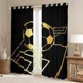 thumbnail image 2 of Football Curtains & Drapes,Gold Black Football Sports 30%-50% Blackout Curtains,Ball Game Window Curtains for Bedroom,Football Field Geometric Window Treatments 2 Panels 52"Wx63"L, 2 of 6