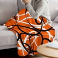 thumbnail image 3 of Orange Geometric Blanket Soft Cozy Warm Twin Blanket for Bed, Plush Fuzzy Flannel Fleece Blankets for Sofa, Black White Striped Abstract Lines Art Throw Blankets for Couch, Gifts for Men, 60"x80", 3 of 9