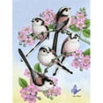thumbnail image 1 of Party Of 5 Long Tailed Tits Flag Garden Size, 1 of 1