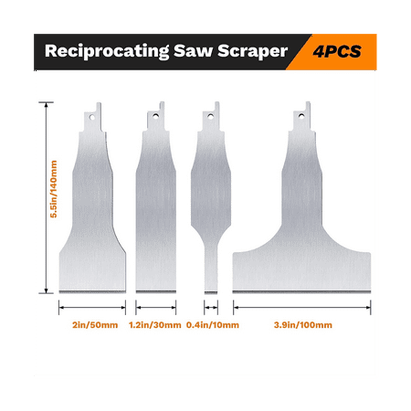 

Reciprocating Saw Scraper Blade 4PCS Blades Recipro Tools As Attachment Accessories and Adapter for Reciprocating Saw