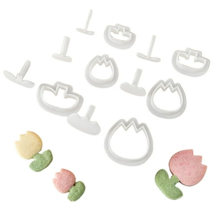 

Paste Mould Cute Tulip Shape Baking Utensils Food-grade Plastic Fondant Cake Mold Cake Household Cake Decoration Durable