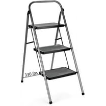 HOUSE DAY 3 Step Ladder, Portable Folding Step Stool, Anti-Slip, Lightweight Ladder, 330Lbs Capacity