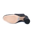 thumbnail image 5 of Schutz Niamh Ametista Black Glitter Heel Sparkle Ankle Dress Block Heel Booties (6.5), 5 of 5