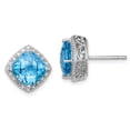 thumbnail image 5 of 925 Sterling Silver Rhodium-plated Blue Topaz and Diamond Earrings, 5 of 5