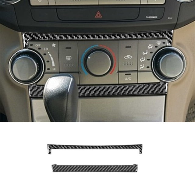Real Bright Soft Car Interior Carbon Fiber Sticker DecorationCarbon Fiber Interior Climate Control Frame Cover For Toyota HighlanderAuto Car Protection Interior Accessories