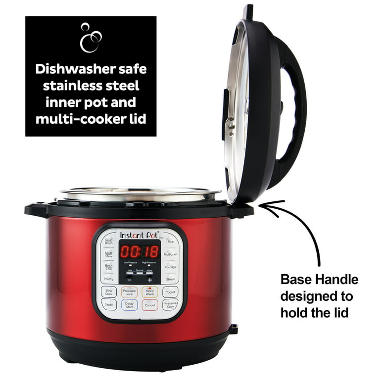 What is the material of the inner pot in Instant Pot Duo Plus?