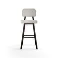 thumbnail image 2 of Amisco Clarkson Tabouret de Comptoir Pivotant de 26 Po - Polyester Gris Pâle Beige / Métal Brun Foncé, 2 of 9