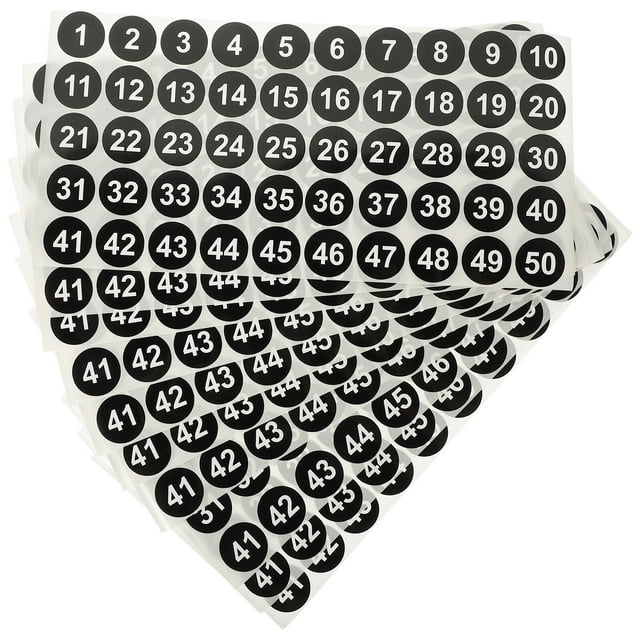 10 Sheets Numbered Sticker Adhesive Number Sticker Number ...