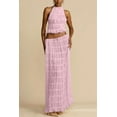 thumbnail image 4 of Two Piece Maxi Skirt Sets for Women Summer Backless Halter Beach Top Long Skirt Going Out Set 2 Piece Outfits Pink XL, 4 of 7