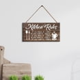 thumbnail image 2 of 1PC Wooden Kitchen Rules Wall Pendant - Kitchen Rules Decoration for Home (7.9 x 3.9 Inches), 2 of 7