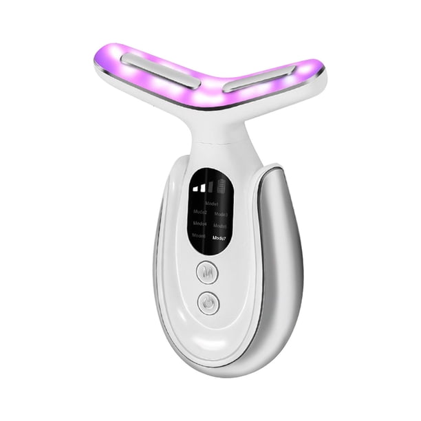 Masajeador facial y de cuello con terapia de luz, masajeadores de 7 colores para rostro y cuello, herramientas de belleza para el hogar, artículos de regalo navideños, instrumentos de belleza facial.