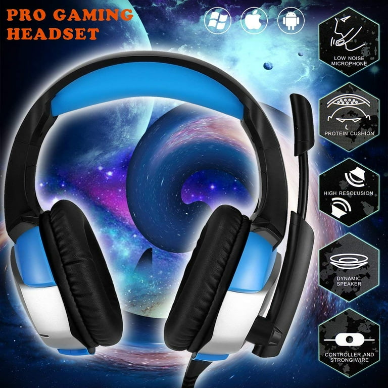 Onikuma Gaming Headphone Headset For K5 Pro LED Light Noise Cancellation  Blue