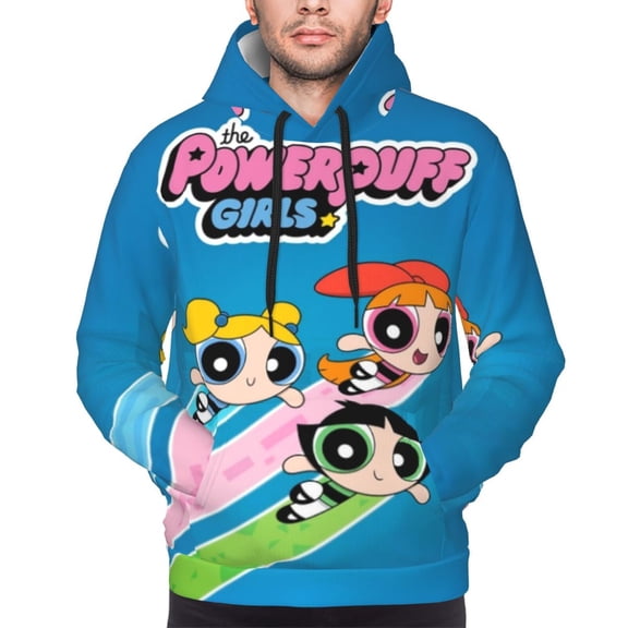Unisex Men'S And Women'S Powerpuff Girls Hoodies 3d Fashion Digital Print Cartoon Pullover Hooded Sweatshirts With Pockets