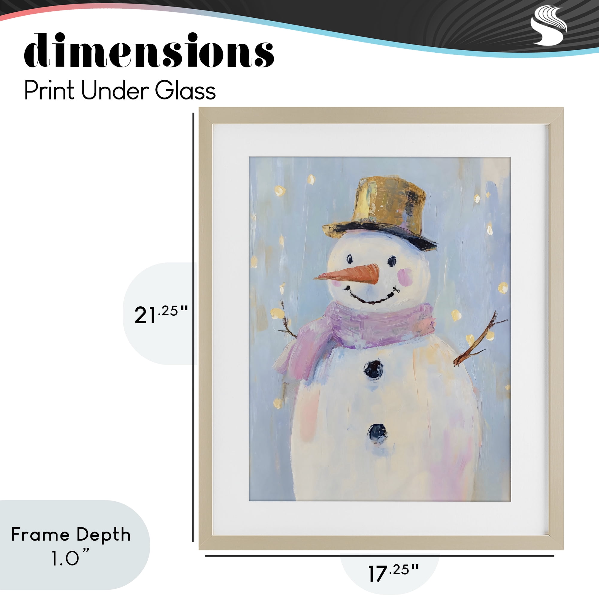 Stupell Industries Cheerful Pastel Snowman Birch Framed Print Under Glass, design by The Prints Vibe