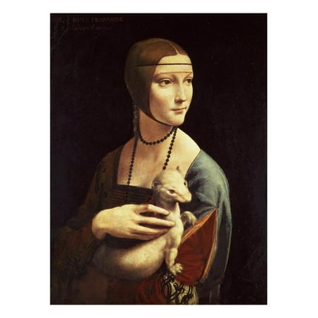 Cecilia Gallerani, Mistress of Ludovico Sforza, Portrait Known as Lady with the Ermine, c. 1490 Print Wall Art By Leonardo da (Leonardo Da Vinci Best Known For)