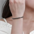 thumbnail image 5 of 3-6.5mm Moissanite Bracelets for Women 6-9 Inches D Color VVS1 clarity S925 Sterling Silver Black Diamond Bracelet Moissanite Tennis Bracelet with Certificate, 5 of 8