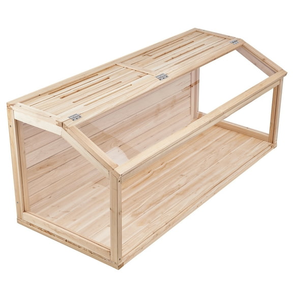 KFFKFF Wood-Constructed Hamster Enclosure, 270° Observation Hamster Dwelling, 48 x 20 x 20in, Compact Hamster Homes with Accessible Top, Airy Habitat for Small Creatures