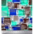 thumbnail image 1 of Soimoi Green Poly Georgette Fabric Geometric Abstract Fabric Prints By Yard 52 Inch Wide, 1 of 3