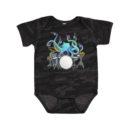 

Inktastic Cute Blue Octopus Drumming Gift Baby Boy or Baby Girl Bodysuit