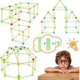 thumbnail image 4 of MMTX Kids Construction Fort Building Kit Building Construction Toys Build Your Own Den Kit Engineering Building Blocks DIY Assembly Toys Building Castles Tunnels Tent Rocket Tower Indoor & Outdoor, 4 of 7