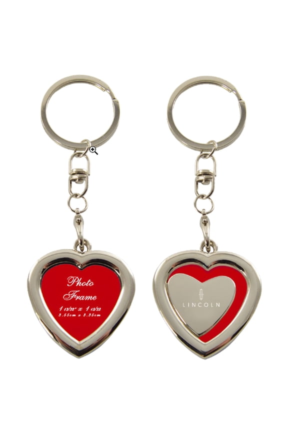 Lincoln Heart Shaped Photo Key Fob (Red)