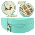 thumbnail image 3 of Unique Bargains Portable Round Jewelry Box Jewelry Organizer Box for Travel for Trip Green 1 Pc, 3 of 6
